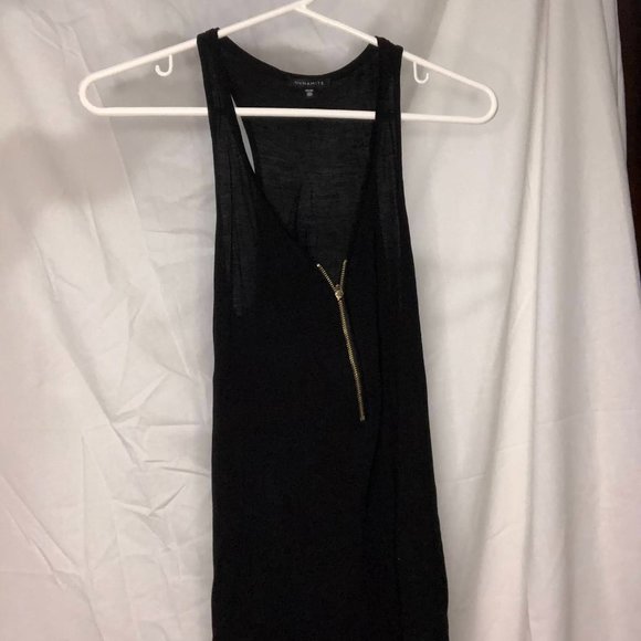 Black Tank top with Gold Zipper - Picture 3 of 3